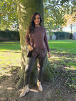 Chocolate Lace Detail Knit Rachel